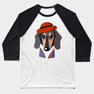 Retro Dachshund Lady Dog Lover Retro Baseball T-Shirt